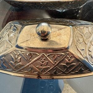 Antique Turkish Silver Butter Tray
